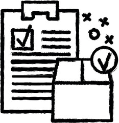 Aufkleber - Checklist order product box vector icon in grunge style