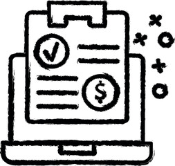 Fototapete - Laptop commerce vector icon in grunge style