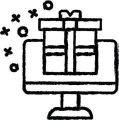 Fototapete - Gift party online shopping vector icon in grunge style