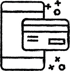 Aufkleber - Online payment finance phone card vector icon in grunge style