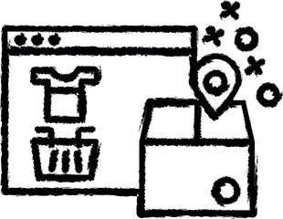 Fototapete - Location box vector icon in grunge style