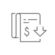 Bill reduction line outline icon