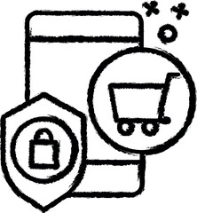 Aufkleber - Security telephone commerce vector icon in grunge style