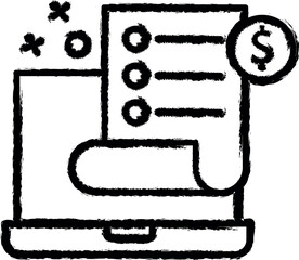 Aufkleber - Laptop document shopping vector icon in grunge style