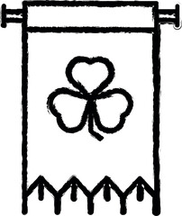 Aufkleber - Patrick day, banner, clover, flag, luck vector icon in grunge style