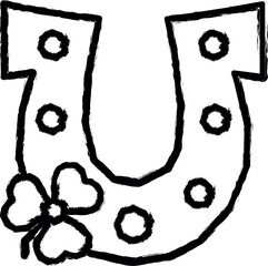 Aufkleber - Clover, horseshoe, luck vector icon in grunge style