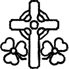 Aufkleber - Clover, cross vector icon in grunge style