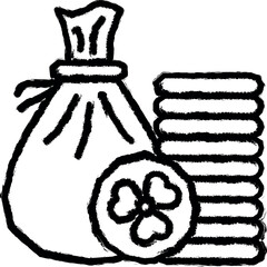 Aufkleber - Bag, coins, money vector icon in grunge style