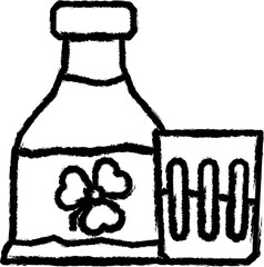 Aufkleber - Bottle, glass, alcohol vector icon in grunge style