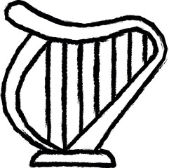 Aufkleber - Harp vector icon in grunge style