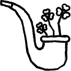 Aufkleber - Clover, smoking pipe vector icon in grunge style