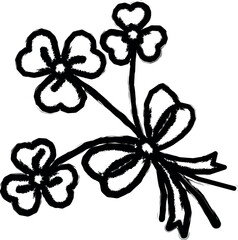 Aufkleber - Clover, bow vector icon in grunge style