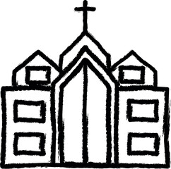 Aufkleber - Church vector icon in grunge style