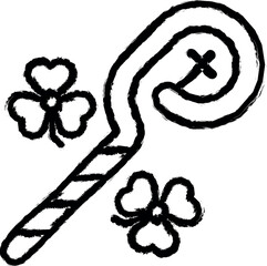 Aufkleber - Candy cane vector icon in grunge style