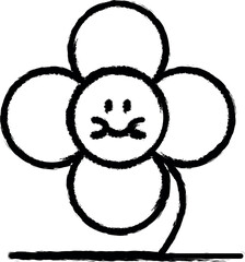 Aufkleber - sun flower smile vector icon in grunge style
