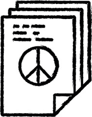 Aufkleber - Peace documents files vector icon in grunge style