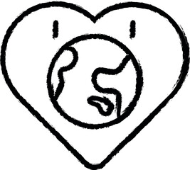 Poster - Love heart earth vector icon in grunge style