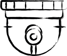 Aufkleber - Surveillance Camera outine logo style vector icon in grunge style