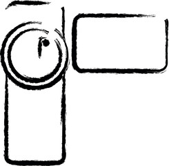 Aufkleber - manual video camera outine logo style vector icon in grunge style