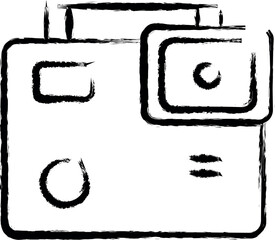 Aufkleber - camcorder outine logo style vector icon in grunge style