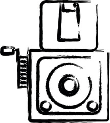 Aufkleber - old movie camera outine logo style vector icon in grunge style