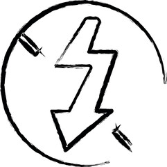 Aufkleber - flash off sign outine logo style vector icon in grunge style