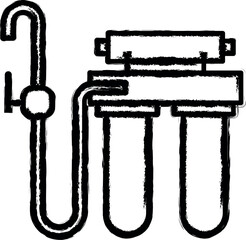 Aufkleber - Plumber, water filter vector icon in grunge style