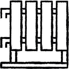 Aufkleber - Plumber, radiator vector icon in grunge style