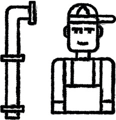 Poster - Plumber, professions, avatar vector icon in grunge style