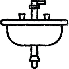 Aufkleber - Plumber, sink vector icon in grunge style