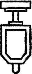 Aufkleber - Plumber, urinal vector icon in grunge style