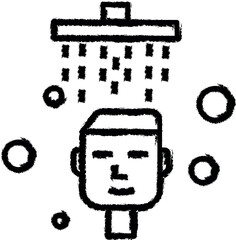 Aufkleber - Plumber, shower, man vector icon in grunge style