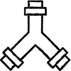 Aufkleber - Plumber, pipe, valve vector icon in grunge style