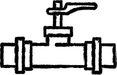 Aufkleber - Plumber, valve, water vector icon in grunge style