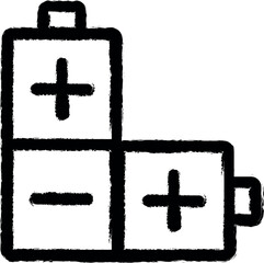 Poster - Batteries line vector vector icon in grunge style