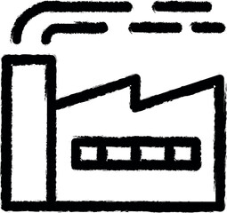 Aufkleber - Plant, factory line vector vector icon in grunge style