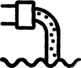 Aufkleber - Sea, river, pollution line vector vector icon in grunge style