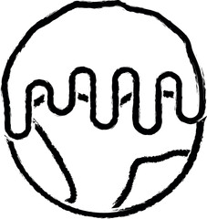 Aufkleber - warming, pollution, environment vector icon in grunge style