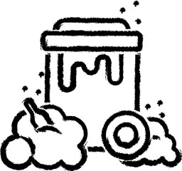 Aufkleber - bin, waste, garbage vector icon in grunge style
