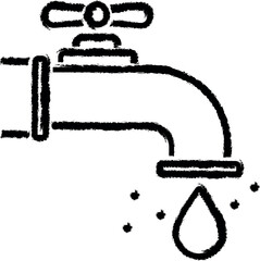 Aufkleber - water, tap, drop vector icon in grunge style