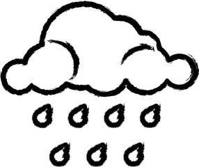 Aufkleber - raining, climate, cloud vector icon in grunge style