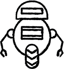 Aufkleber - robot vector icon in grunge style