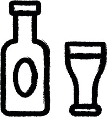Aufkleber - Drinks, goblet vector icon in grunge style