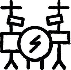 Aufkleber - Orchestra, drum kit vector icon in grunge style