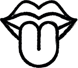 Aufkleber - Lips vector icon in grunge style