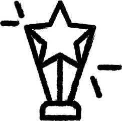 Aufkleber - Star, trophy vector icon in grunge style