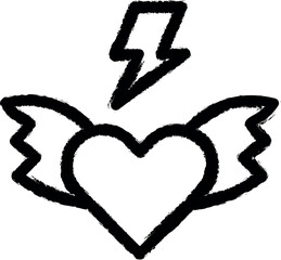 Aufkleber - Love, wing vector icon in grunge style