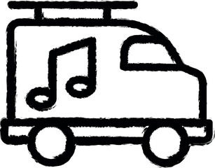 Aufkleber - Music caravan vector icon in grunge style