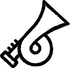 Aufkleber - Bugle vector icon in grunge style