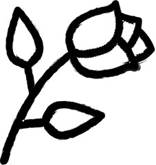 Aufkleber - Rose vector icon in grunge style